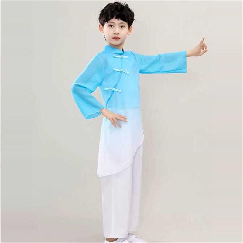 现做定制款中国风书童男女演出合唱表演古风渐变色舞蹈服国学服