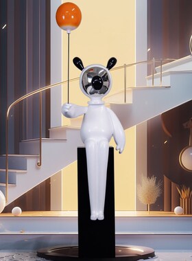 卡通可爱吹气球雕塑摆件样板间售楼处创意落地工艺品装饰艺术雕塑