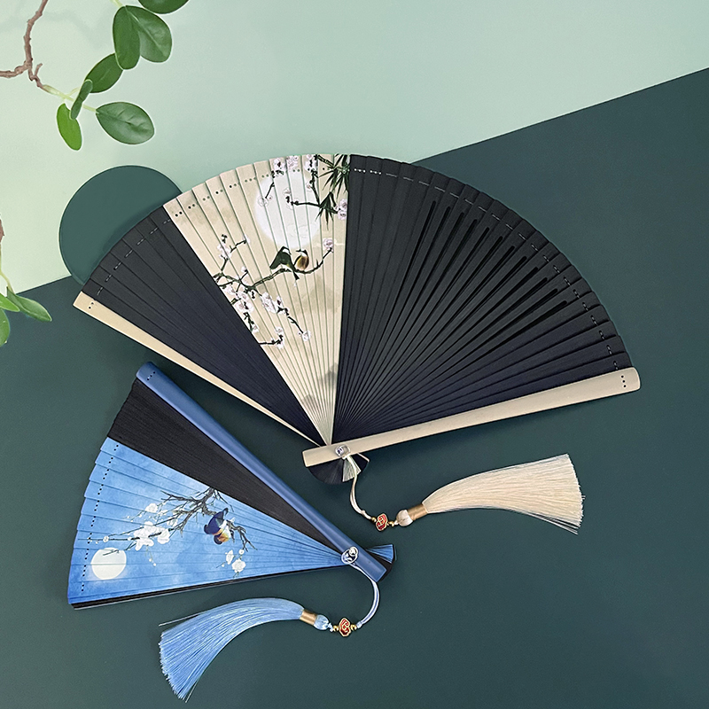 扇子中国风全竹折扇古风竹扇古代汉服旗袍走秀工艺扇舞蹈扇折叠扇
