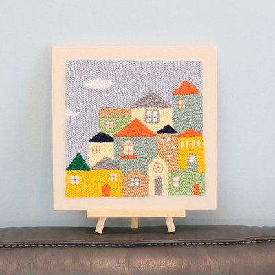 戳戳绣DIY材料包定制毛线画卧室客厅挂画暖居装饰画摆件手工礼物