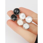 纽扣简约淑女风服装 饰纽扣衬衫 开衫 高档衬衫 衣袖 领口扣子