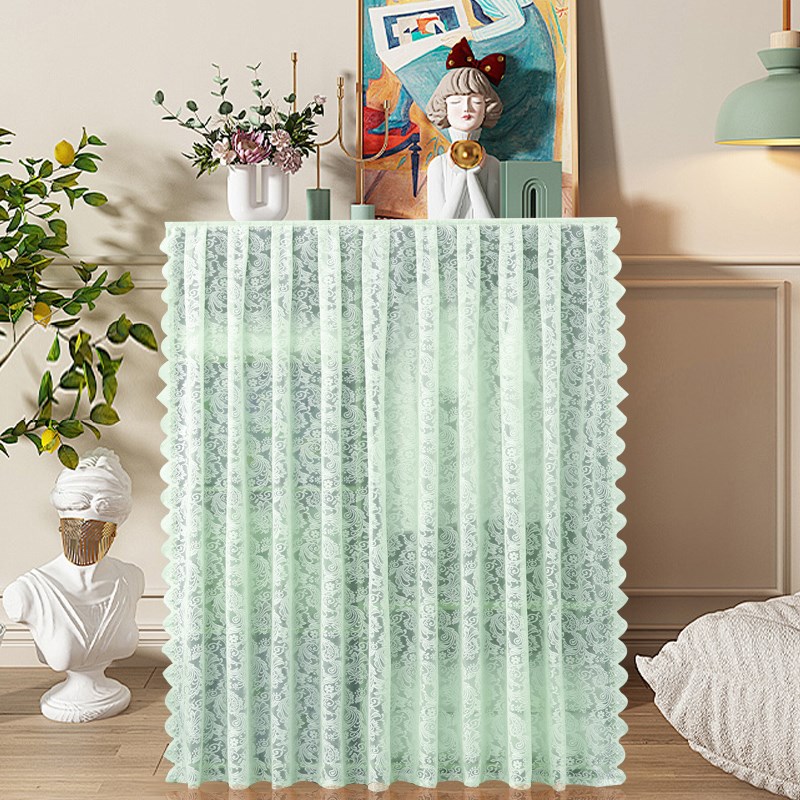 蕾丝柜子遮挡帘防尘免打孔衣柜书柜架橱柜鞋柜杂货架置物架遮挡帘