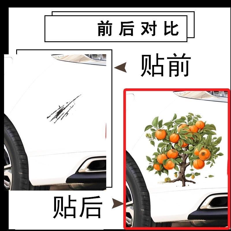 水果贴画厨房遮丑不透明贴纸装饰小图案墙面窟窿瓷砖裂痕补丁贴花