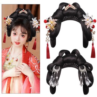 汉服假发古装 懒人假发包古风盘发发髻日常百搭造型垫发包 女一体式