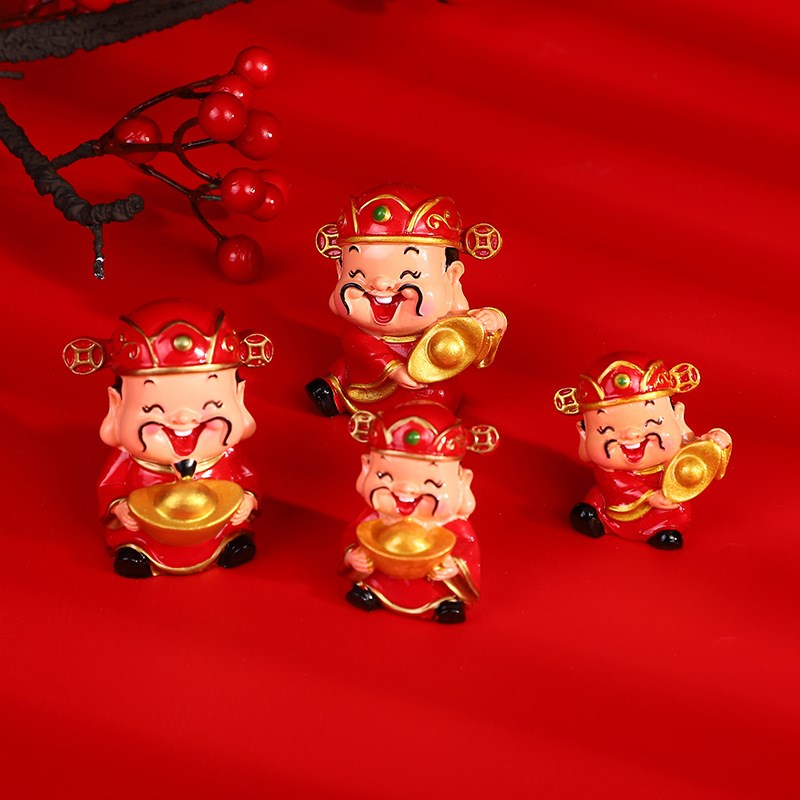 财神爷小摆件家用招财汽车摇头装饰品办公室桌面福气客厅摆放礼品