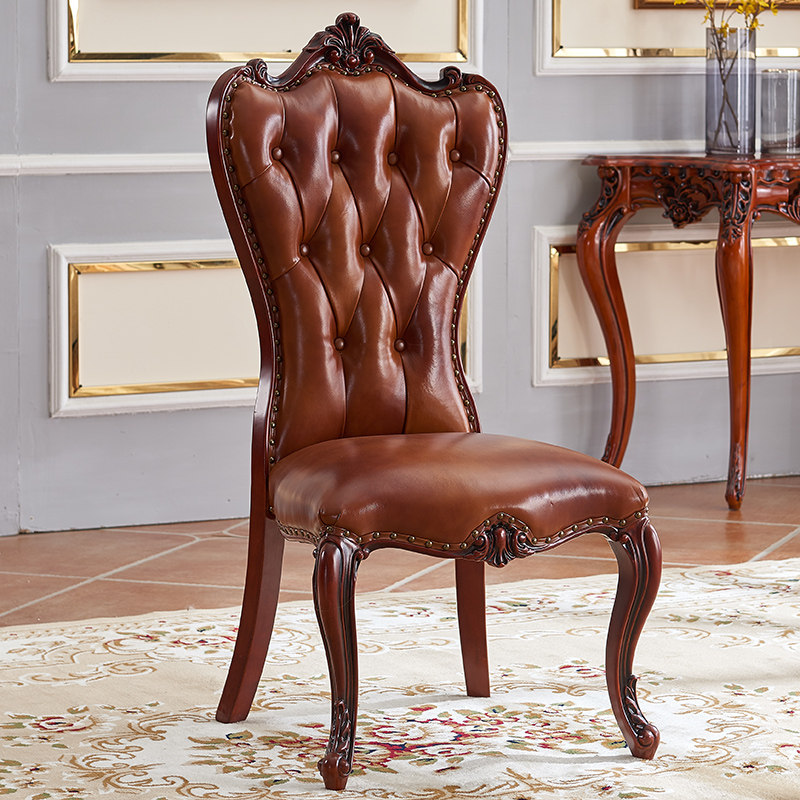 美式乡村做旧实木椅子欧式复古靠背酒店软包餐椅洽谈单人书房家用,住宅家具,餐椅,淘宝优惠券,粉丝福利购,淘宝优惠卷