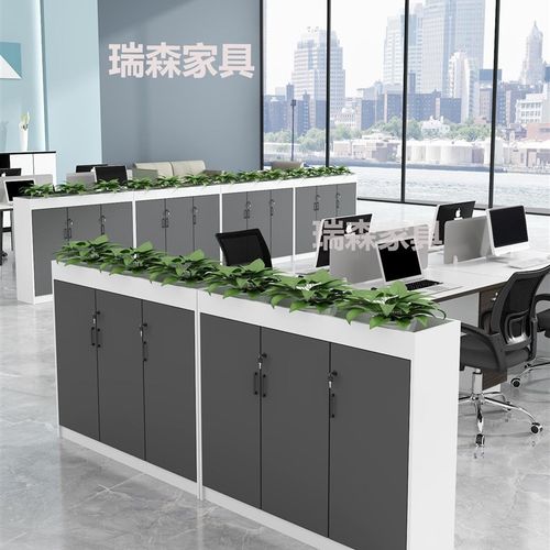 包安装办公室隔断柜花柜文件柜资料柜木质花槽柜储物矮柜桌边柜花