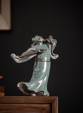 大号诗仙李白摆件禅意陶瓷古代人物雕像塑家居书房桌面装饰工艺礼