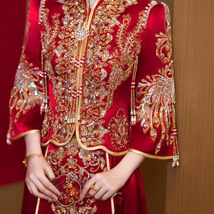 秀和夏季 嫁衣红色高端婚服结婚出阁服修身 中式 新娘秀禾服2024新款