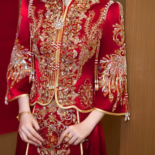 新娘秀禾服2024新款中式嫁衣红色高端婚服结婚出阁服修身秀和夏季