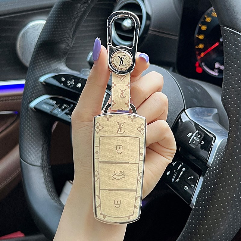 适用大众老款CC钥匙套迈腾B7高档男壳B8帕萨特蔚揽女高级汽车包扣