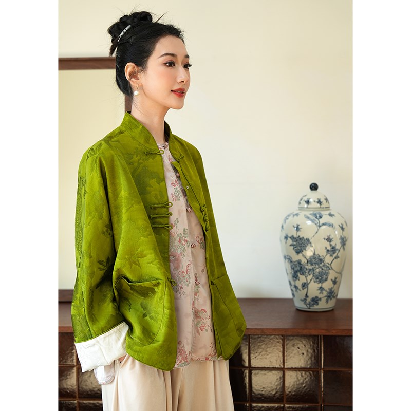 桃知窈窈2024春/青云 改良唐装盘扣上衣高端新中式国风开衫外套