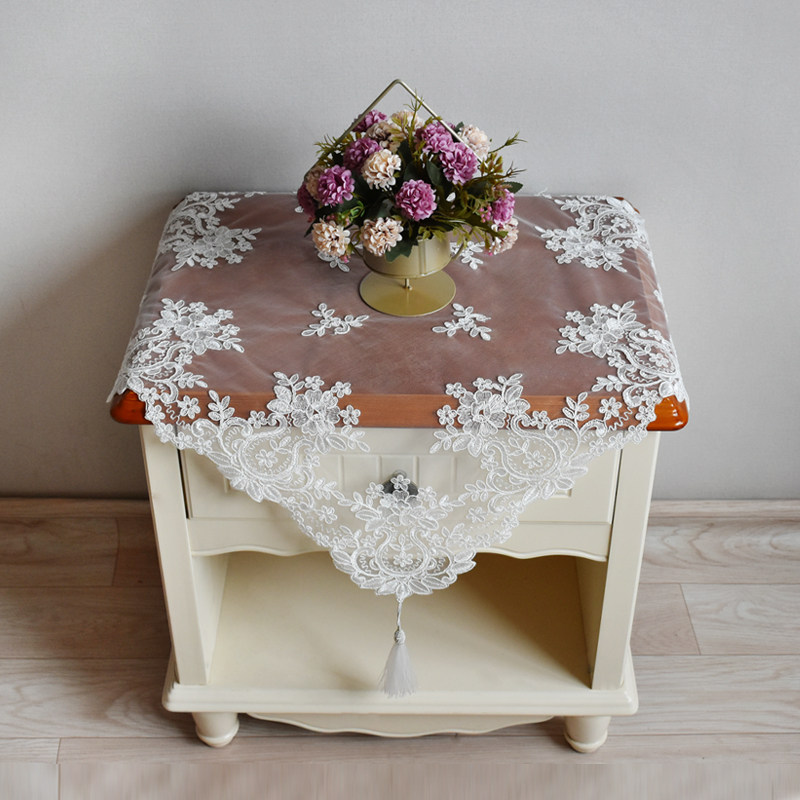 新款蕾丝床头柜盖布圆柱空调防尘罩电视沙发洗衣机圆桌多用盖巾,居家布艺,万能盖巾,淘宝优惠券,粉丝福利购,淘宝优惠卷