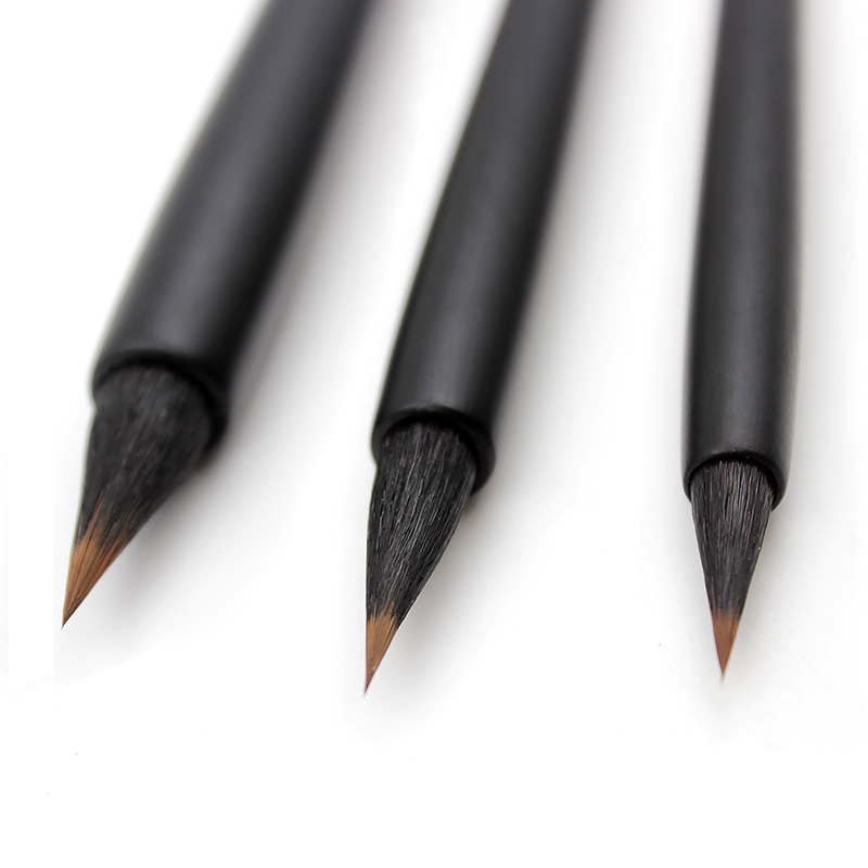 黑夜毛笔秋水斋水彩自闲插画笔便携夜狼毫小号工笔国画上色笔勾线