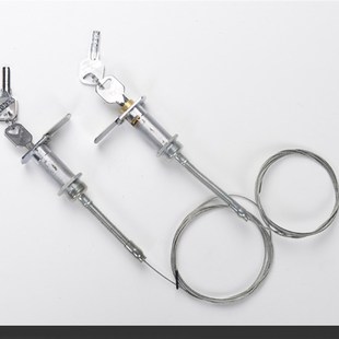 电动车库门应急锁轨道锁通用型手动拉绳锁导轨锁一字锁芯穿墙锁