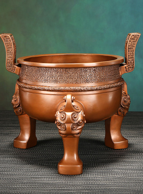 紫铜楚大鼎摆件鼎盛千秋仿古鼎家居办公室装饰品公司开业乔迁礼品