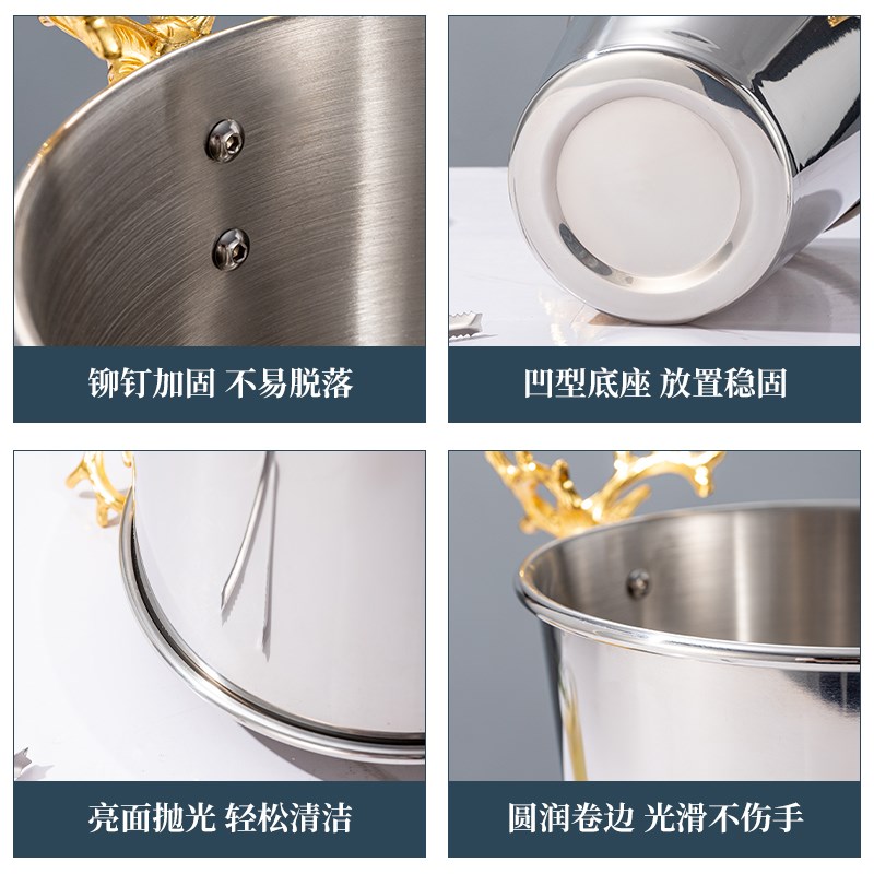 创意不锈钢冰桶加厚红酒香槟桶冰块桶酒吧餐厅KTV商用饮料冰镇