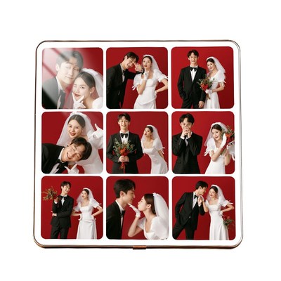 结婚照相框摆台多张照片组合挂墙实木高级感轻奢法式diy家庭定制