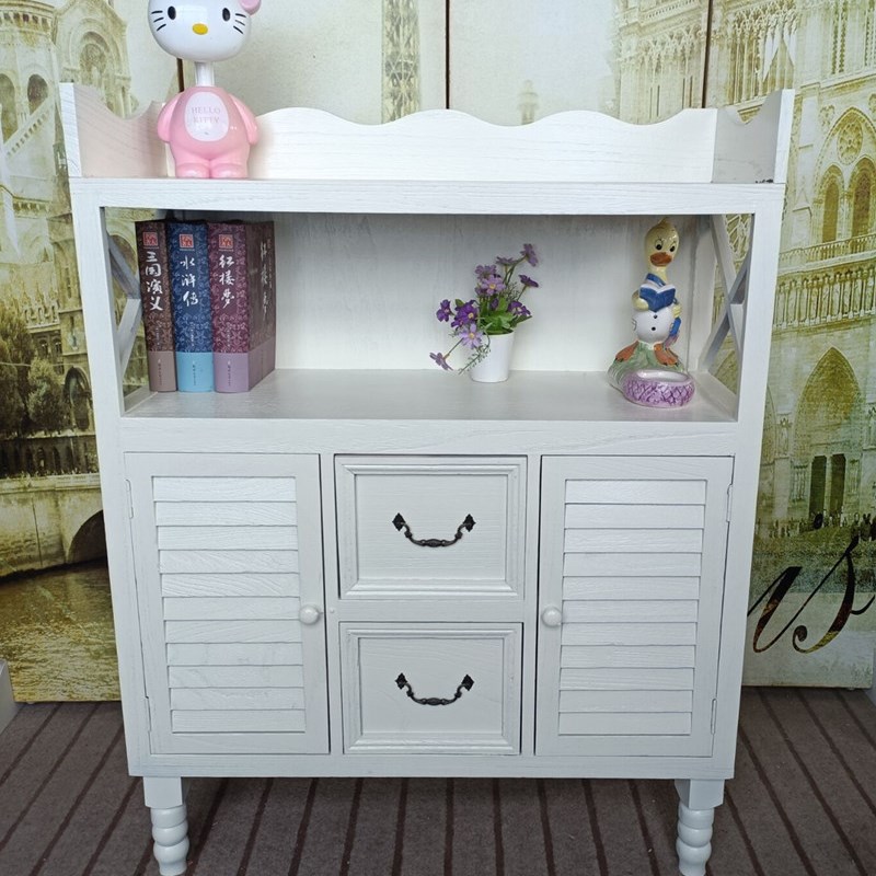 美式家具实木双门书柜展示柜储物柜酒柜床头柜置物柜复古柜子书架