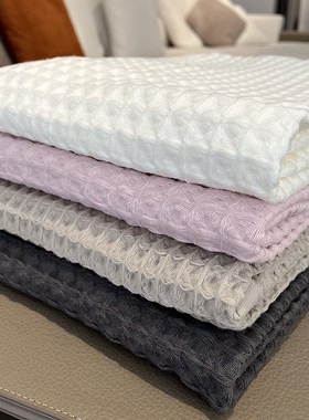 香港玛品Mapping纯棉浴巾轻奢极简主义素色格子轻薄款吸水亲肤