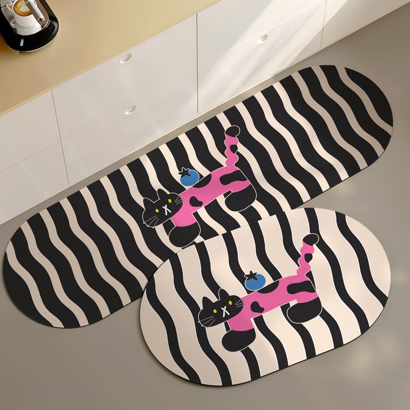 卡通厨房地垫防滑防油可擦免洗耐脏家用防水防油厨房脚垫地面铺垫