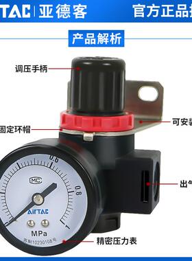 亚德客调压阀BR2000气动减压阀BR3000空压机气泵空气调节阀BR4000