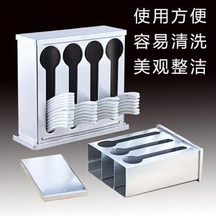 食品级不锈钢方形筷子筒汤匙盒收纳层架商用饭厅勺子架带盖子饭店