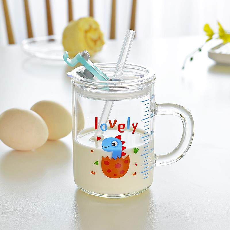儿童牛奶杯带刻度玻璃量杯家用早餐杯宝宝喝奶杯冲奶粉微波炉专用