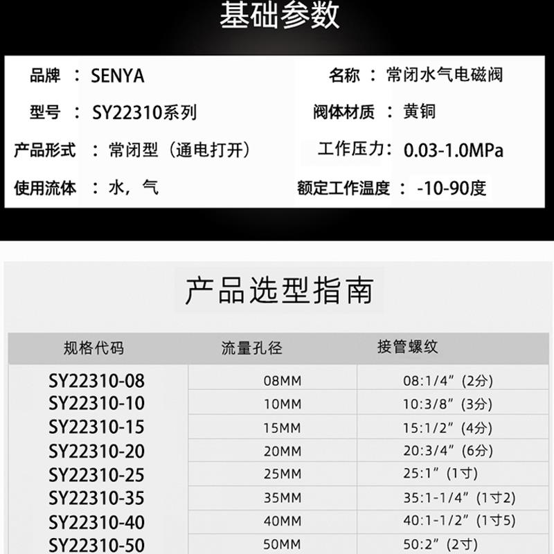 6213-04 4分宝德电磁阀 水阀 气阀 油阀 SY22310-15 220V 24V 12V