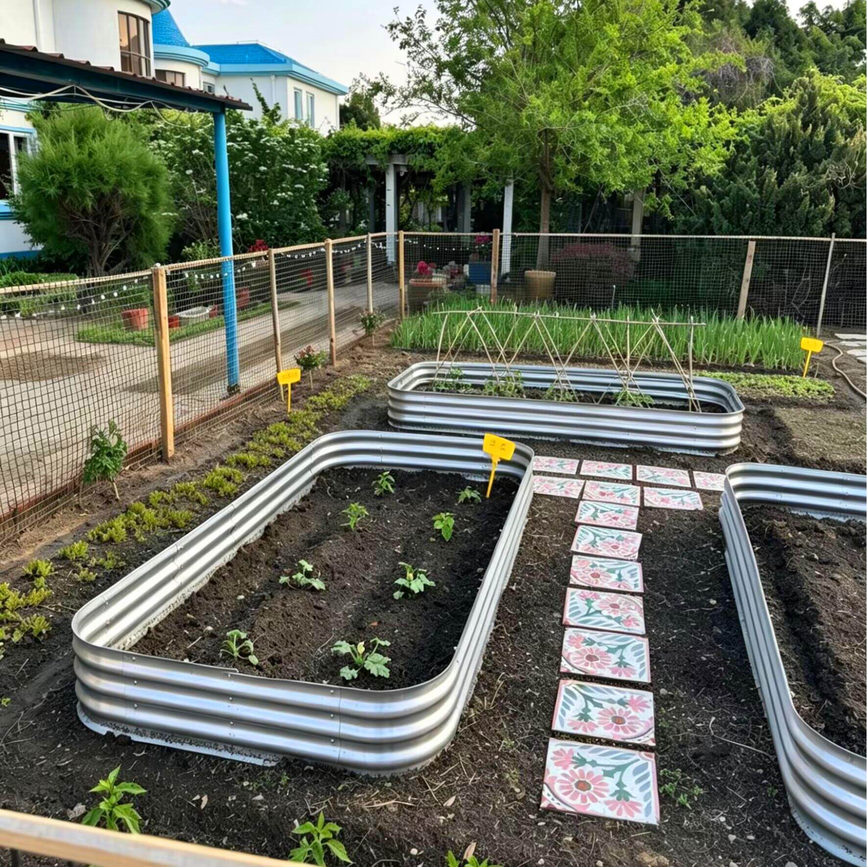 户外镀锌板花箱金属种植箱花槽种菜箱无底景观露台花圃防锈育苗