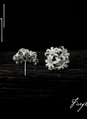 Fireflies 曼珠沙华耳钉 原创设计925银耳钉珐琅仙气自然系花瓣