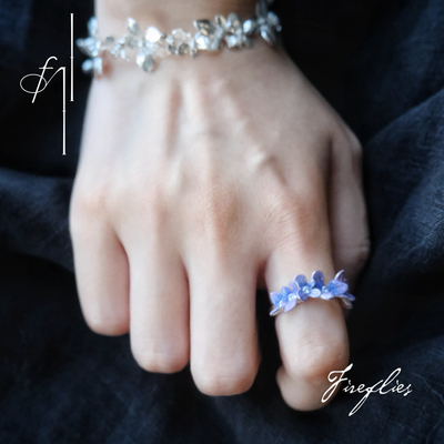 Fireflies无尽夏花环戒指925银