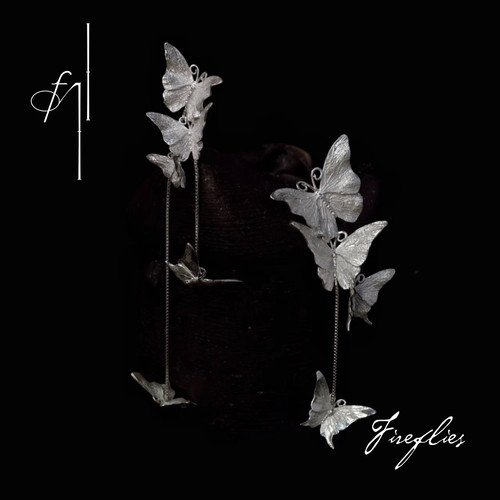 Fireflies蝶栖不对称耳环925银