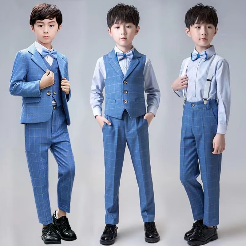 男童主持人小礼服钢琴演奏服装儿童西装套装男孩演讲比赛演出服秋图片