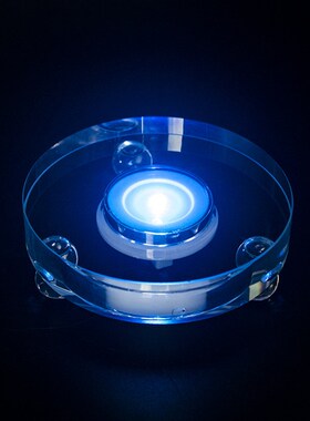 新款圆形水晶LED灯底座家居装饰工艺品摆件展示用充电带插电