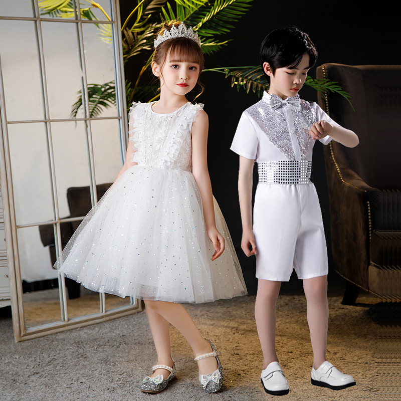 六一儿童女童公主裙合唱礼服毕业表演服幼儿园舞蹈服蓬蓬裙演出服图片