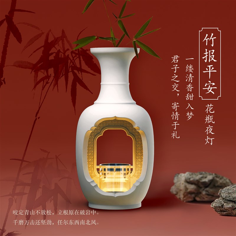 花瓶灯艺术小夜灯香薰灯礼品女生生日礼物氛围灯床头灯卧室摆件图片