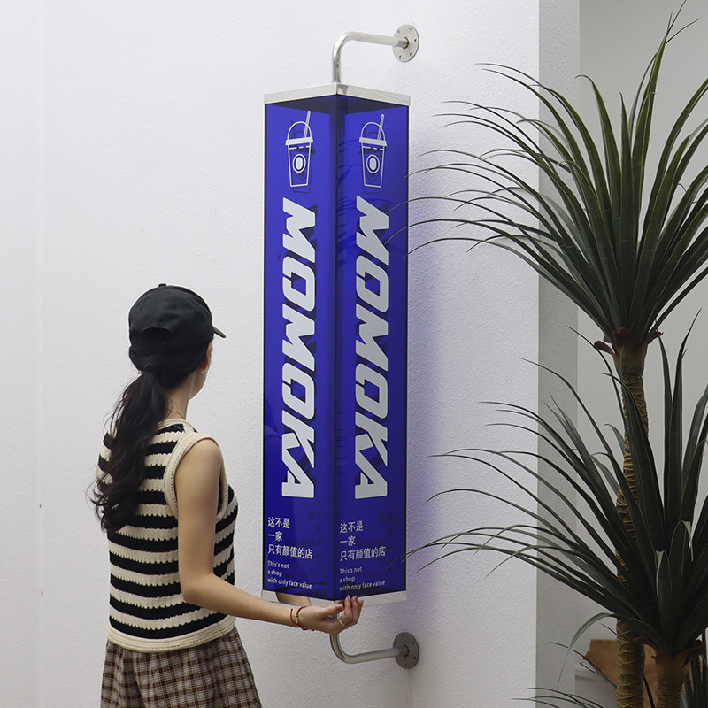 户外防水发光灯箱广告牌挂墙式 室外亚克力招牌展示牌定制 店铺用图片