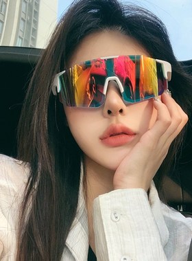 运动户外骑行防风半框水银色高级感网红登山滑雪墨镜遮阳太阳眼镜