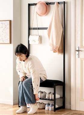 换鞋凳门a口家用长条凳鞋柜入户进门可坐凳穿鞋一体实木新中式鞋