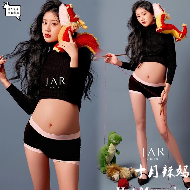 甜美抹胸连衣裙新款影楼孕期拍照写真主题法式粉色雪纺孕妇连衣裙