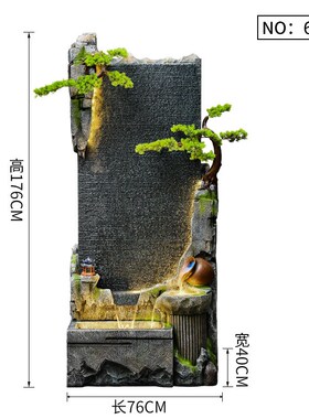 大型假山流水喷泉水幕墙摆件庭院景观别J墅花园玄关鱼池酒店装饰