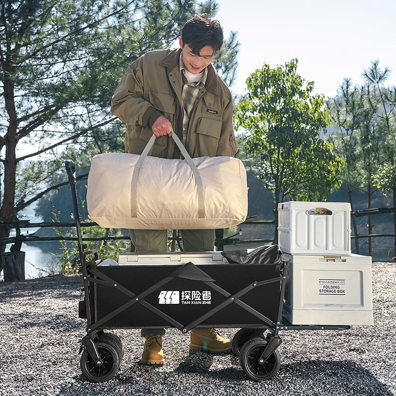 探险者露营车儿童可躺可坐推车户外可折叠营地车野营X小拖车手推