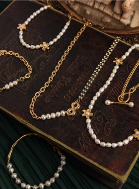 星河秋一雁,砧杵夜千家。小众设计高级感珍珠项链手链套装复古