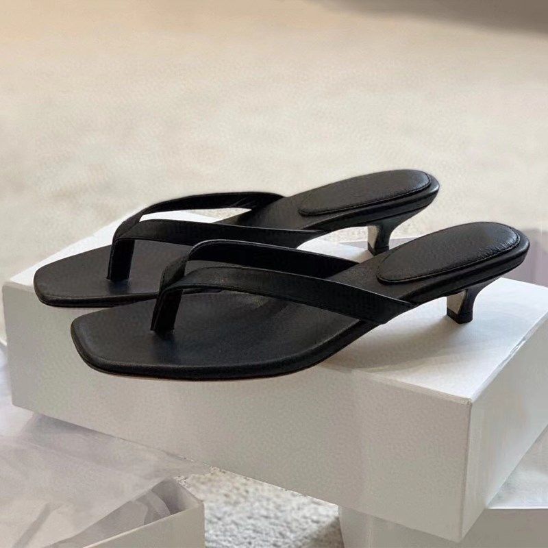 2024夏季新款真皮方头人字拖鞋气质百搭露趾夹脚夹趾小猫跟凉鞋女,女鞋,人字拖,淘宝优惠券,粉丝福利购,淘宝优惠卷