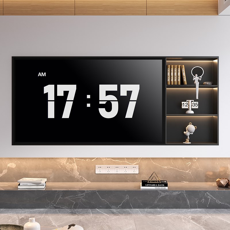 不锈钢电视壁龛嵌入式酒柜背景墙客厅75寸8M5寸电视机实心成品定