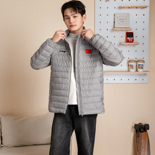 李宁国旗款羽绒服2026春季新款保暖夹克外套蓬松轻薄短款立领上衣