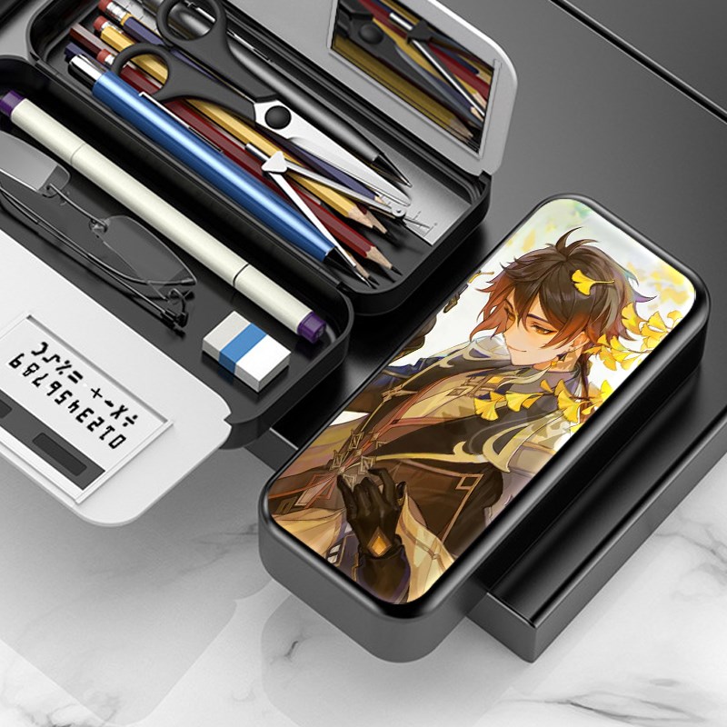 原神钟离网红多功能学生文具盒眼镜收纳盒笔盒笔袋游戏周边男女款