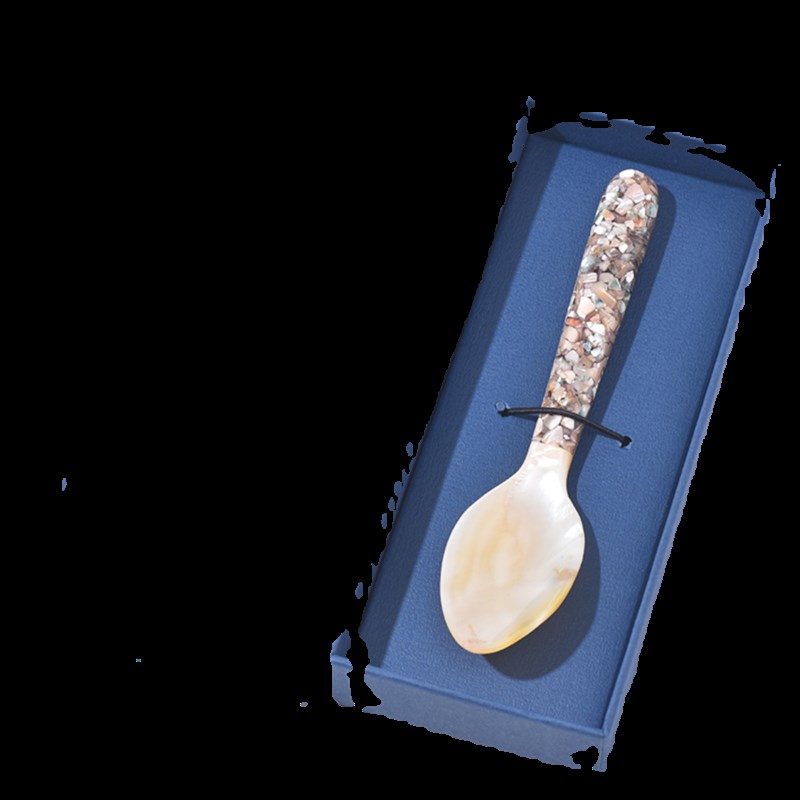 天然珍珠母贝贝壳勺子咖啡冰淇淋蛋糕勺创意商用家用餐具