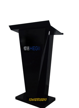 黑白色亚克力演讲台4s店迎宾台接待台咨客台会议发言台水晶讲台